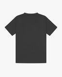 Back view of faded black organic cotton Uskees short-sleeved men's T-shirt.