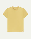 Full flat view of sandstone organic cotton Uskees T-shirt for men, showing the loose silhouette.