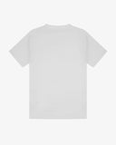 Back view of white organic cotton Uskees short-sleeved men's T-shirt.