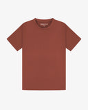 Flat front shot of Uskees chestnut brown t=short sleeve t-shirt for men.