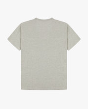 Back view of grey marl organic cotton Uskees short-sleeved T-shirt.