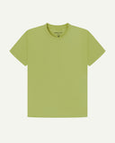 Front flat shot of Uskees light green men's t-shirt on a white background.
