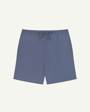 Front view of light blue organic cotton #7007 men's shorts by Uskees against white background. Clear view of drawstring waist.