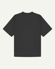 Flat back view of men's dark grey oversized  organic cotton Tee by Uskees.