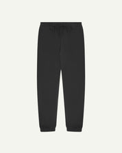 Front view of Uskees jogging pants in faded black organic cotton.