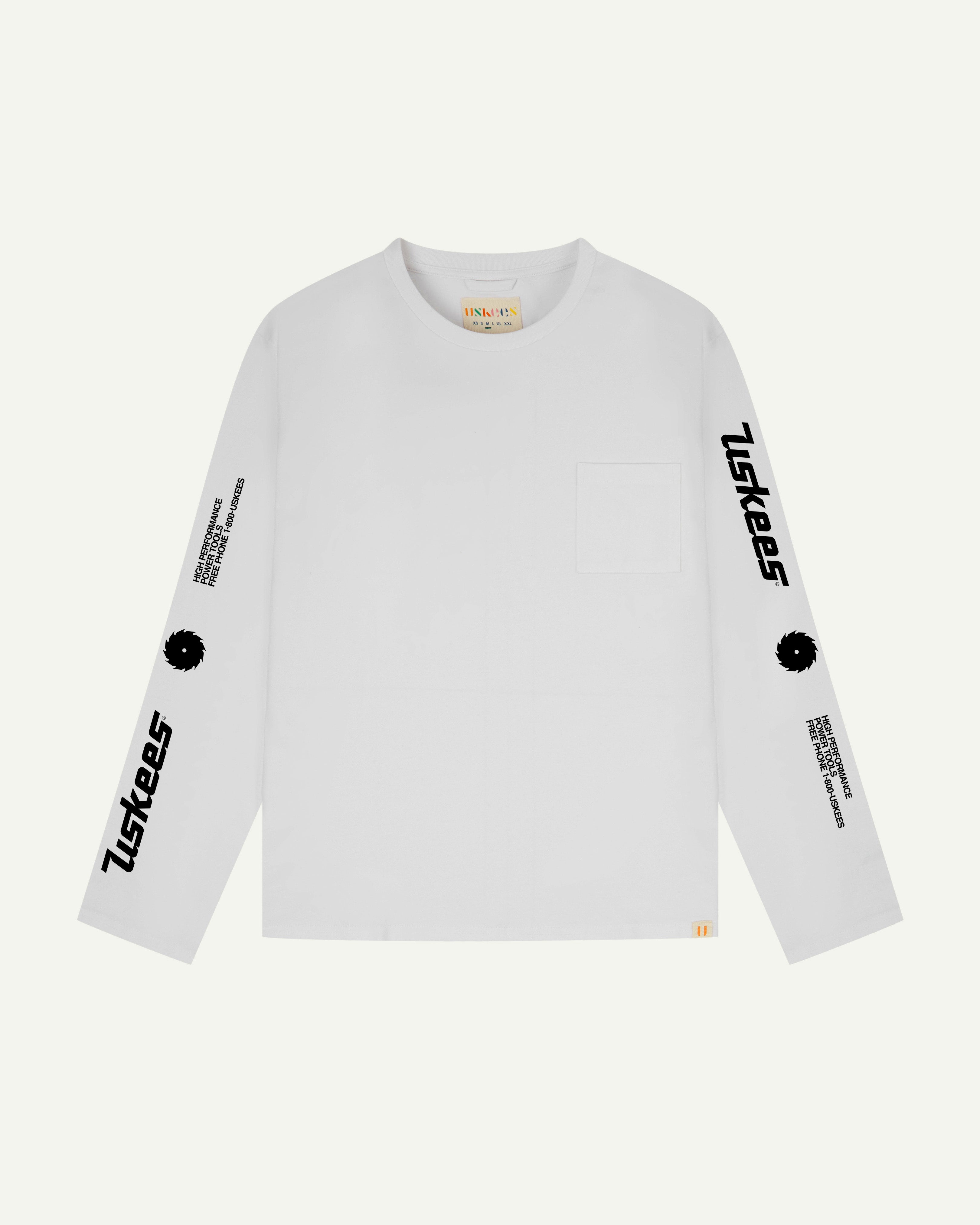 uskees white graphic long-sleeve Tee - front