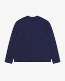 Front flat shot of Uskees men's dark blu long-sleeve t-shirt on a white background 