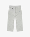 Back view flat shot of Uskees gray marl sweatpants for men showing the 2 back pockets and logo tab.