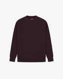 Front flat view of an Uskees dark red crew knit men's jumper.