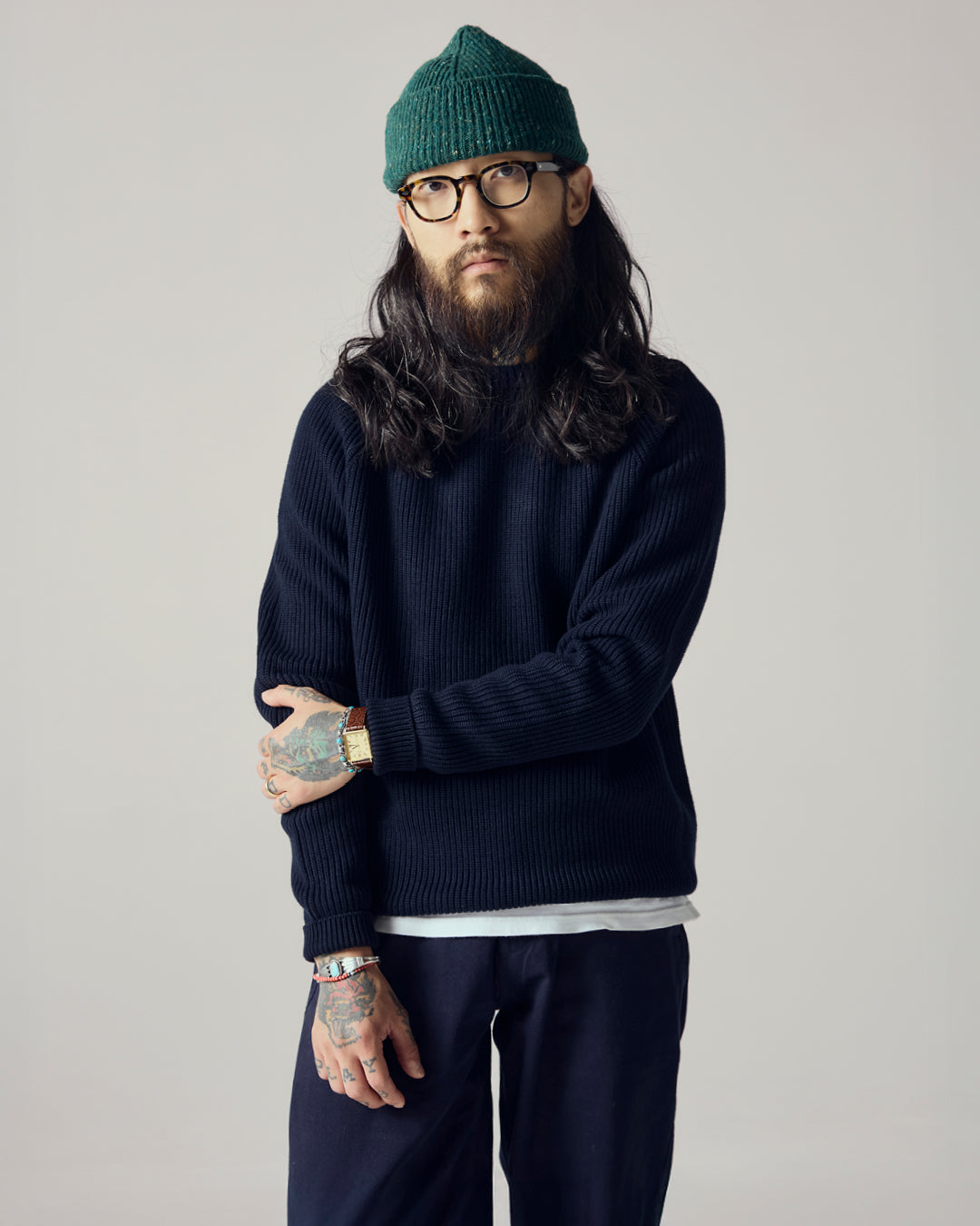 Uskees 7013 midnight blue | crew knit jumper