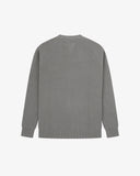 Back flat view of Uskees Dark Grey ribbed sweater for men on a white background