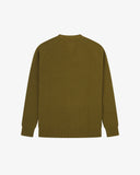 Back flat view Uskees Woodland Green sweater for men on a white background
