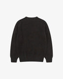 Back view of Uskees lambswool sweater in dappled basalt.