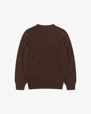 Back view flat shot of Uskees loam brown men's sweater on a white background