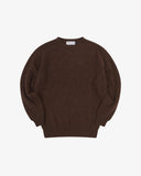Front flat shot of Uskees loam brown men's sweater on a white background