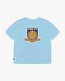 Back view of Uskees light blue men's graphic t-shirt with USK FC logo on a white background.