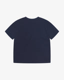 Back view flat shot of Uskees navy blue  short sleeve t-shirt for men  on a white background