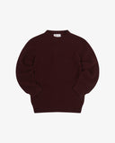Front flat shot of an Uskees dark red men's jumper.