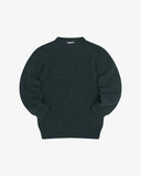 Front flat shot of an Uskees dark blue men's sweater.
