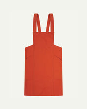 Flat shot of Uskees Japanese-style 9003 gold-orange canvas apron showing straps and two side pockets.