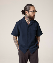 6008 Capri camp collar shirt - midnight blue