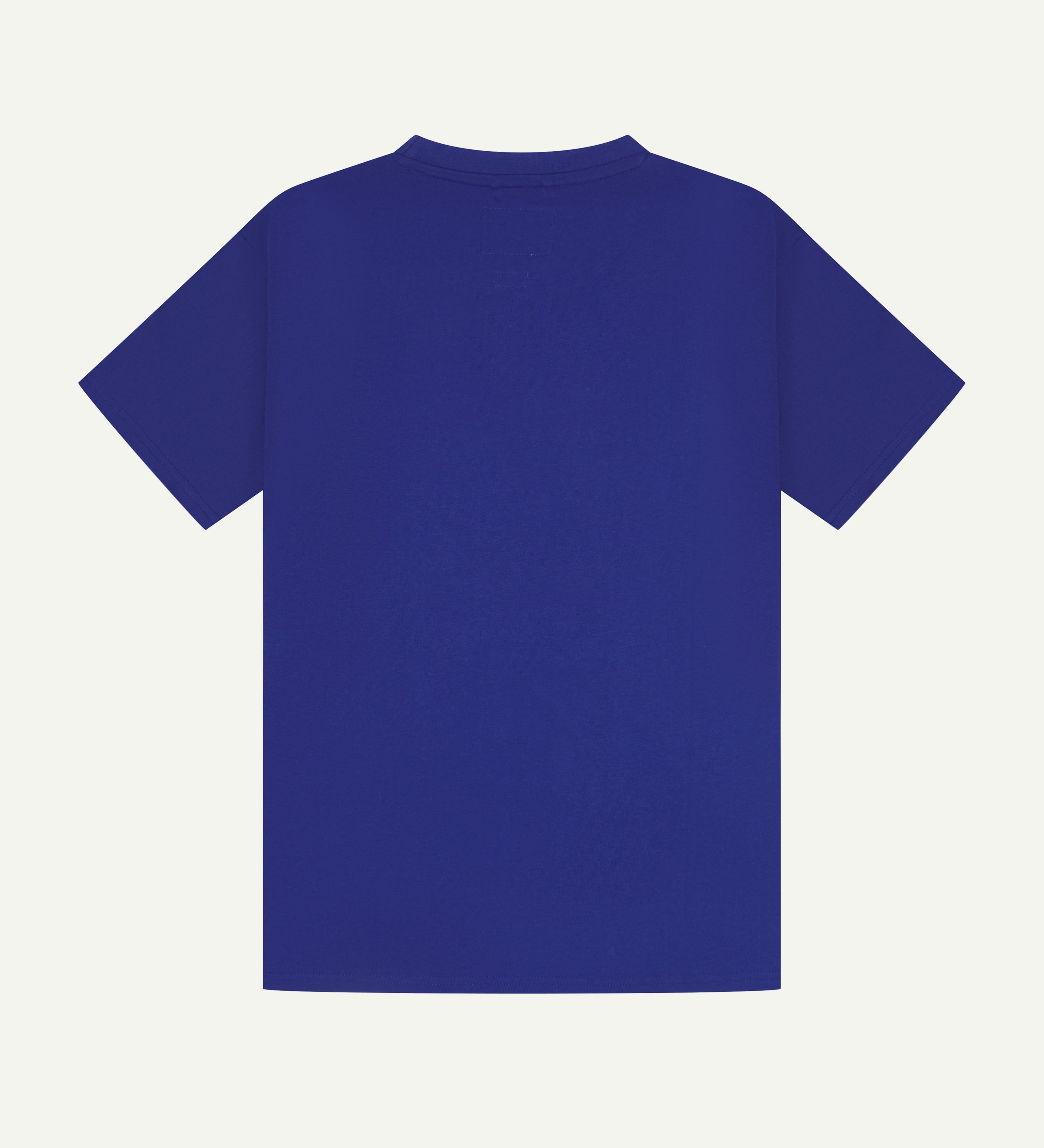 Back view of uskees #7006 men's short sleeve Tee in bright blue