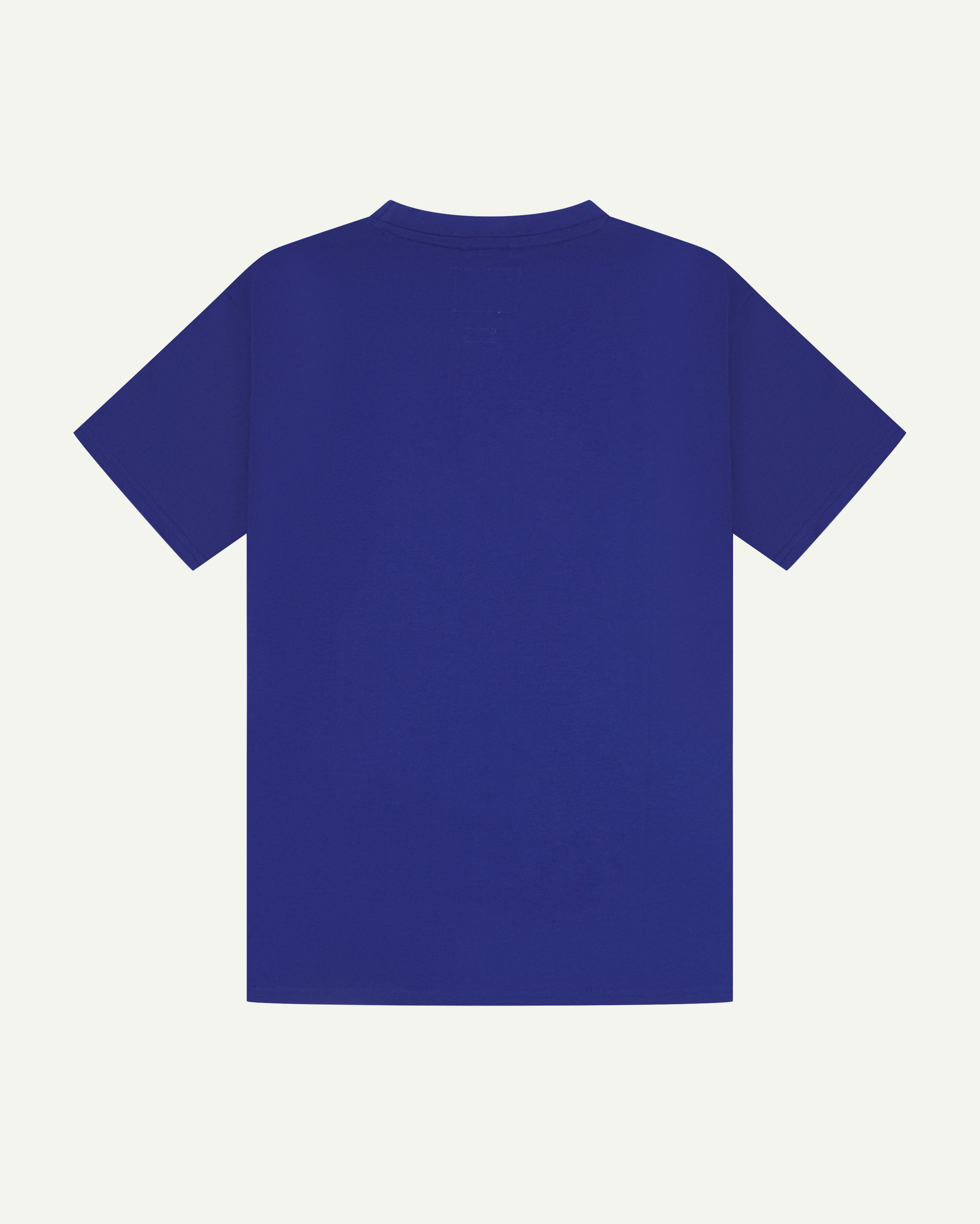 Back view of uskees #7006 men's short sleeve Tee in bright blue