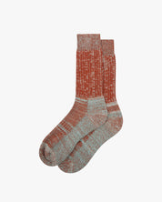 Flat view of mix colour organic cotton sock.