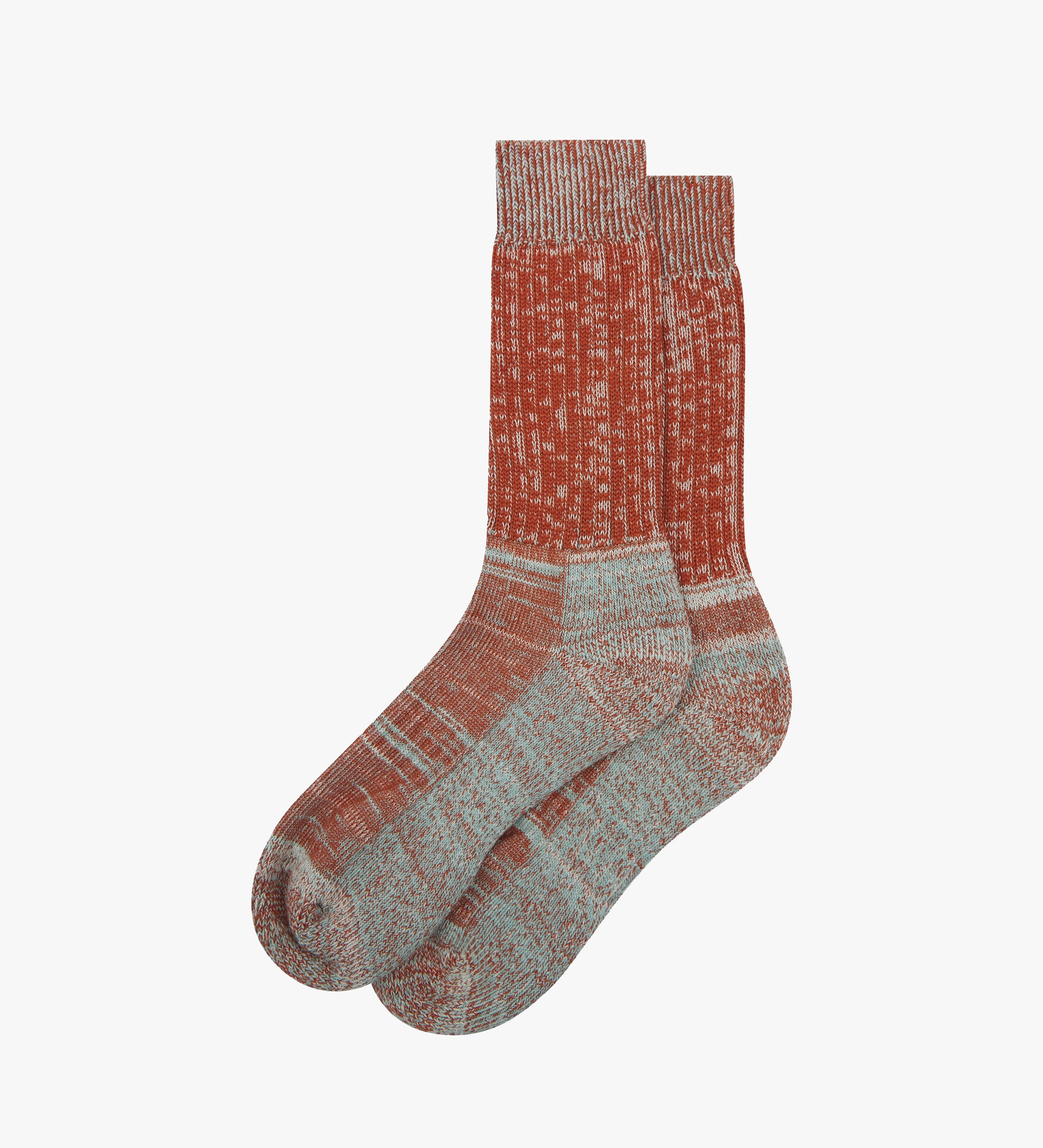 Flat view of mix colour organic cotton sock.