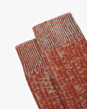 Close up flat view of mix colour organic cotton sock.