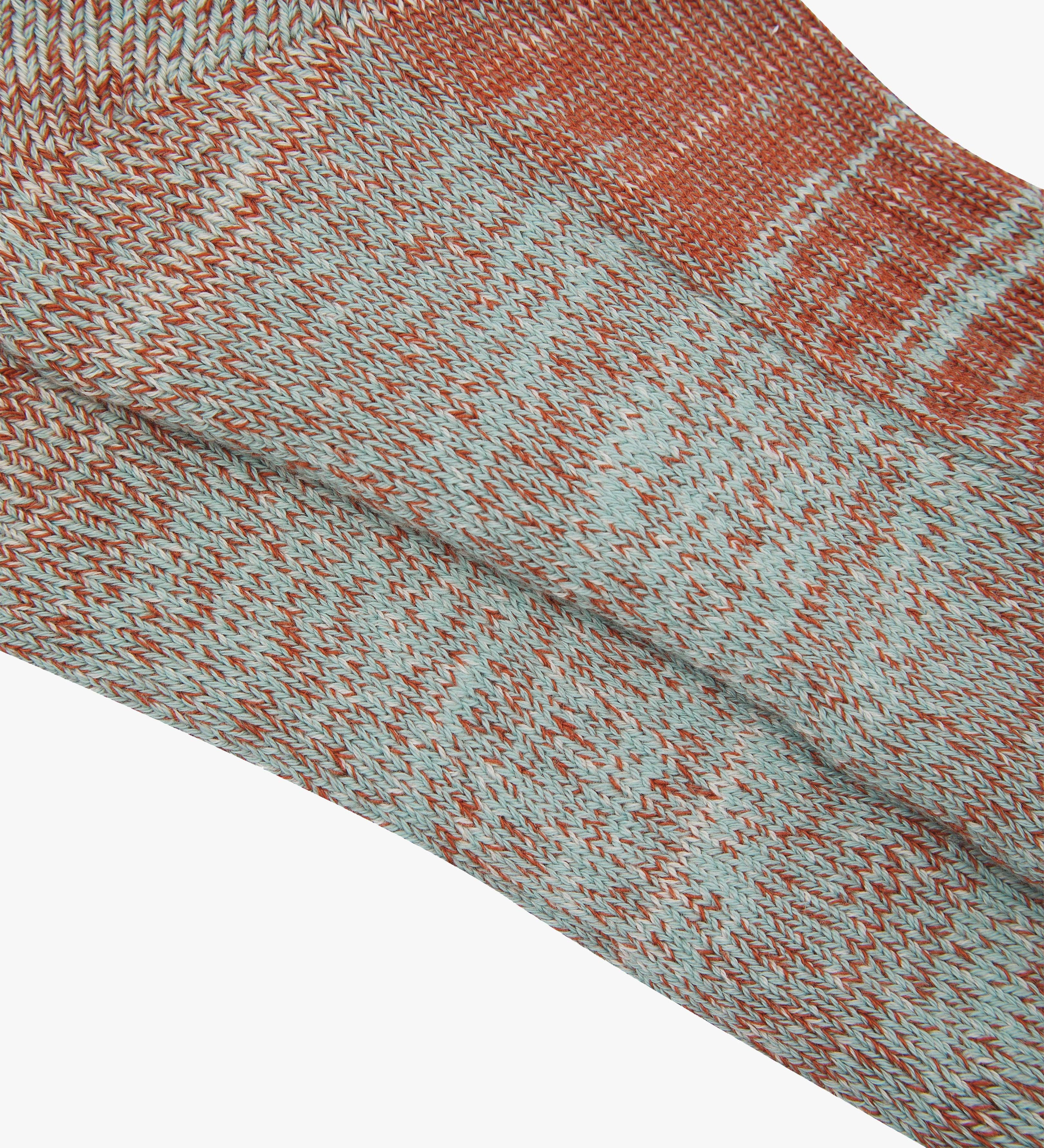 Close up flat view of mix colour organic cotton sock.