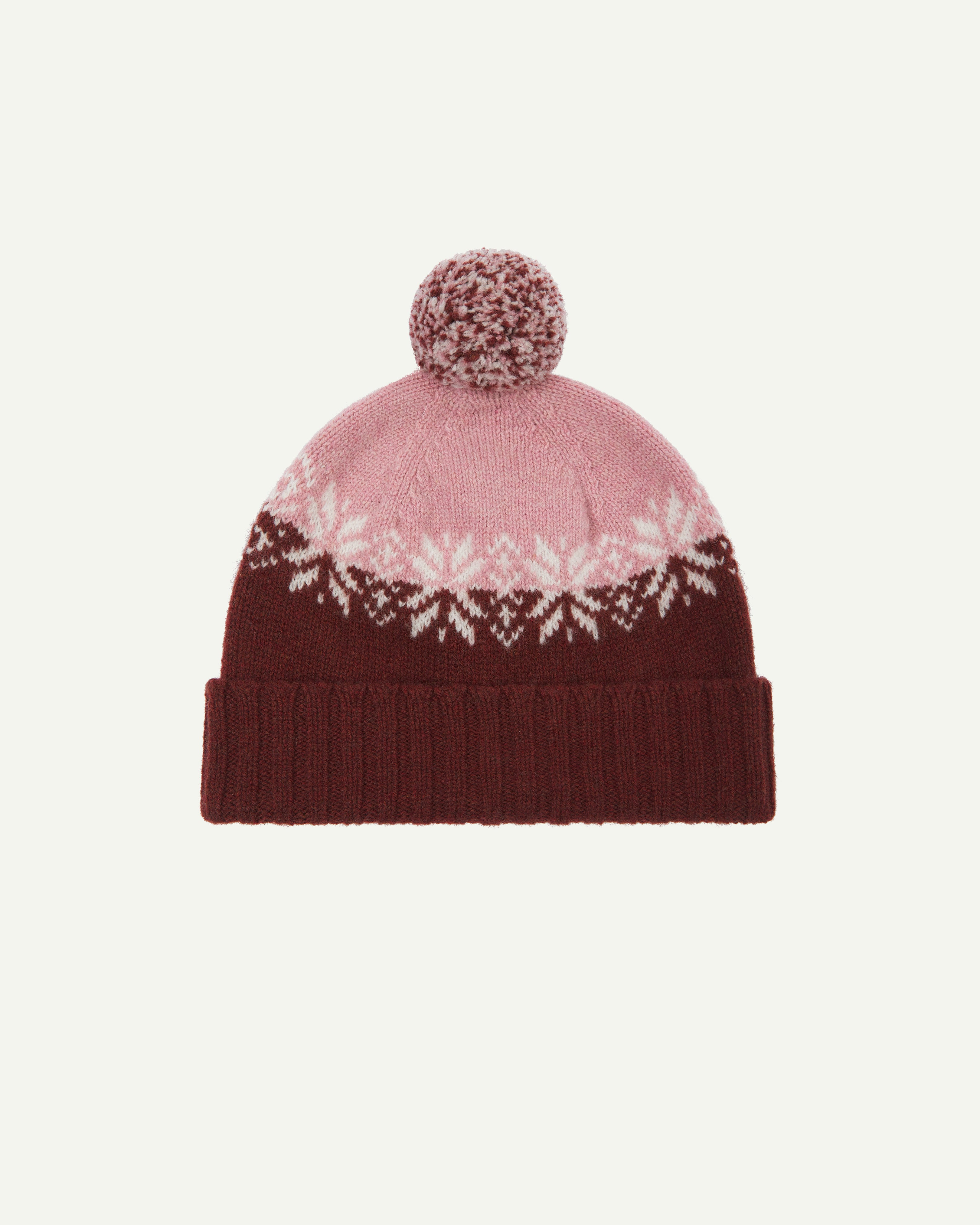 #4012 lambswool snowflake hat - dusty pink