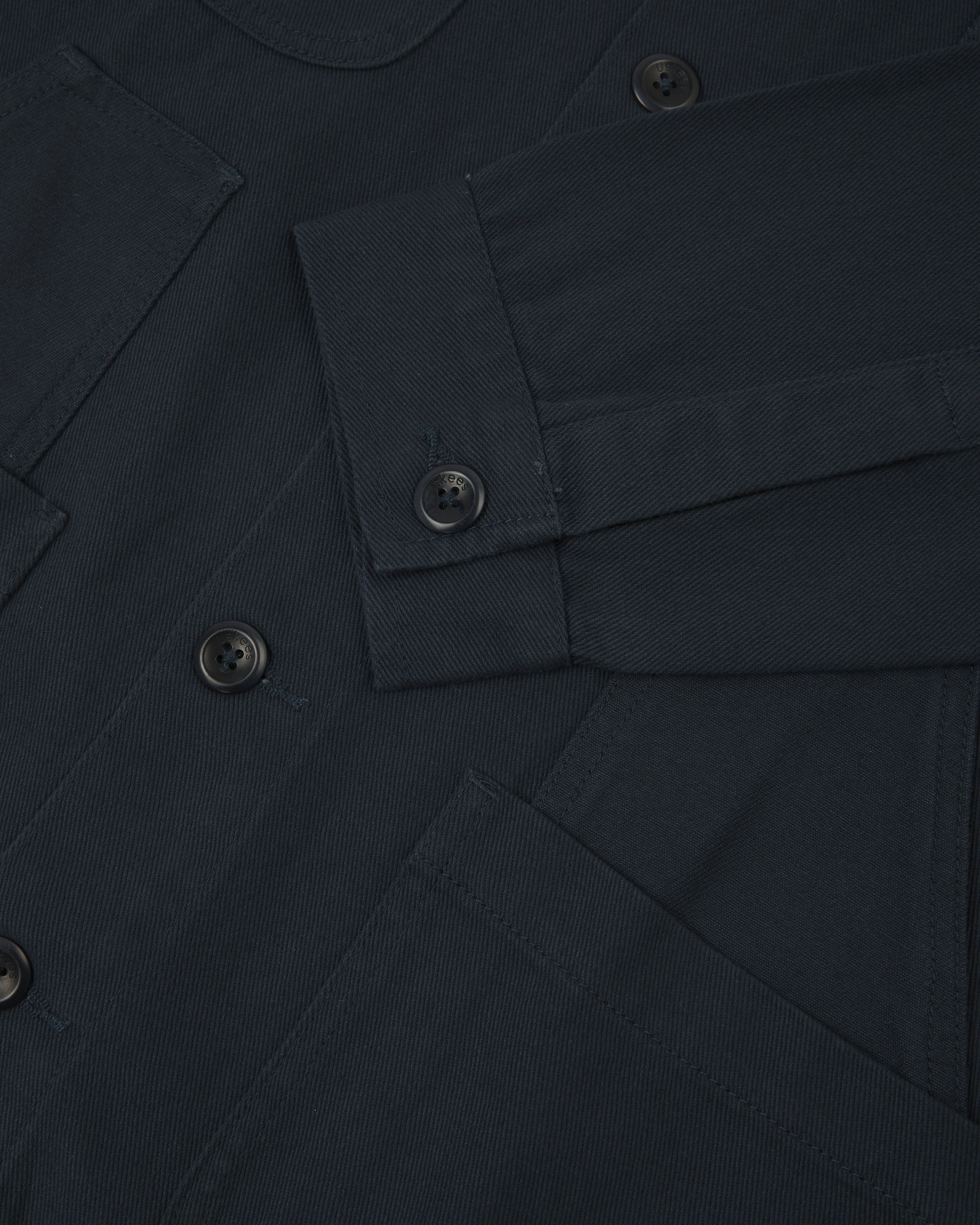 #3024 Blueberry Cotton Drill Overshirt | Layered Pockets