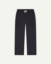 Flat front shot of the Uskees 5020 midnight blue lightweight utility pants showing drawstring waist and large front pockets