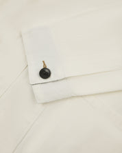  Close-up of #3011 Uskees overshirt showing cuff detail with Corozo button