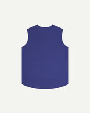 Flat back shot of #3036, Ultra Blue organic cotton-drill vest from Uskees.