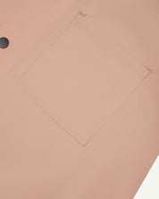 close up shot of uskees dusty pink men's #6003 shirt showing front pocket
