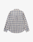 Back flat view of an Uskees plaid shirt for men presented on a white background
