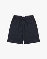 Men's dark blue shorts on a white background
