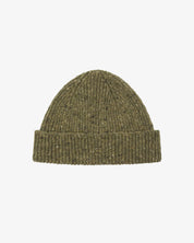 Uskees Herb Green knit beanie on a light gray background