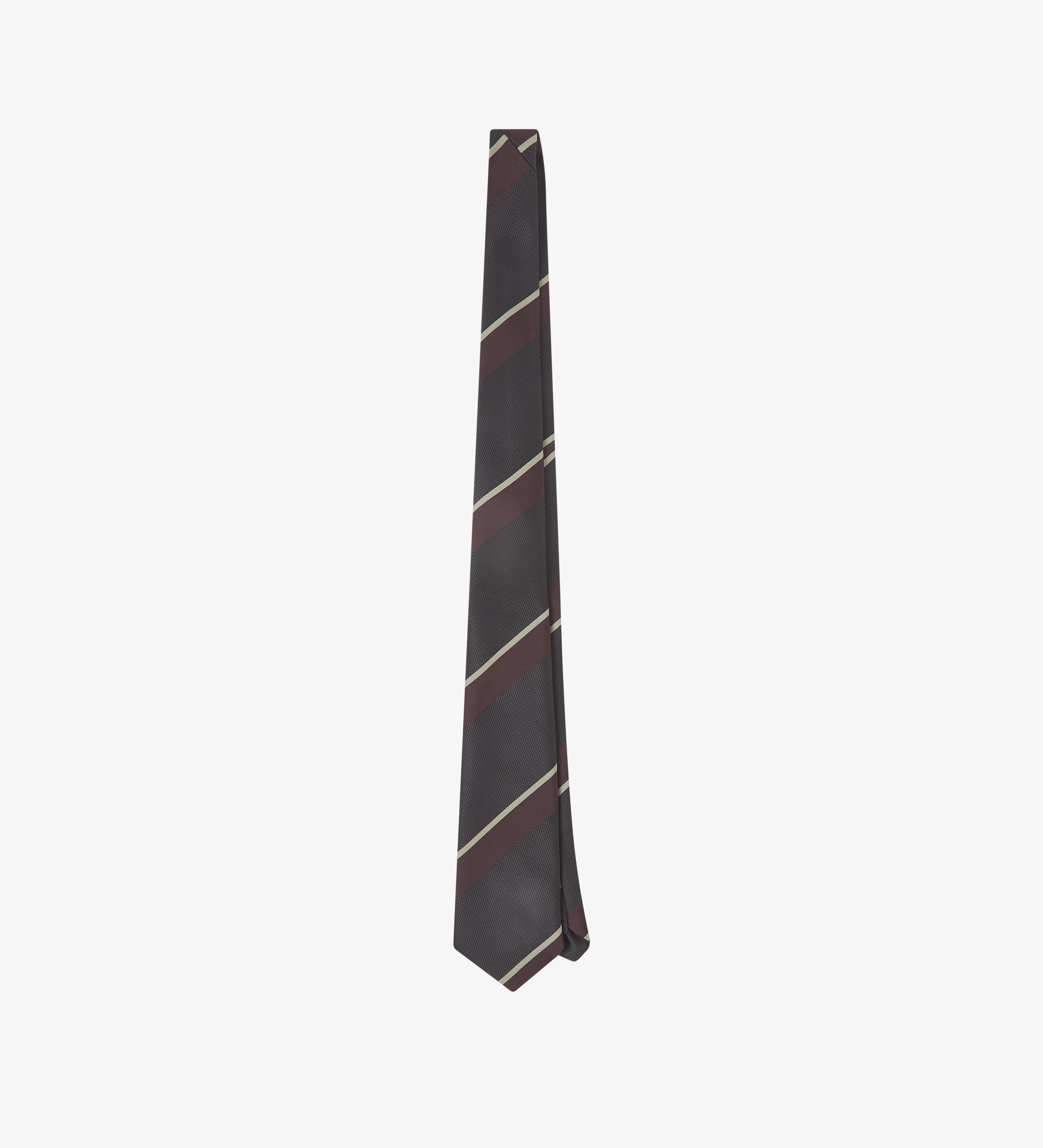 Uskees striped Repp tie on a light gray background