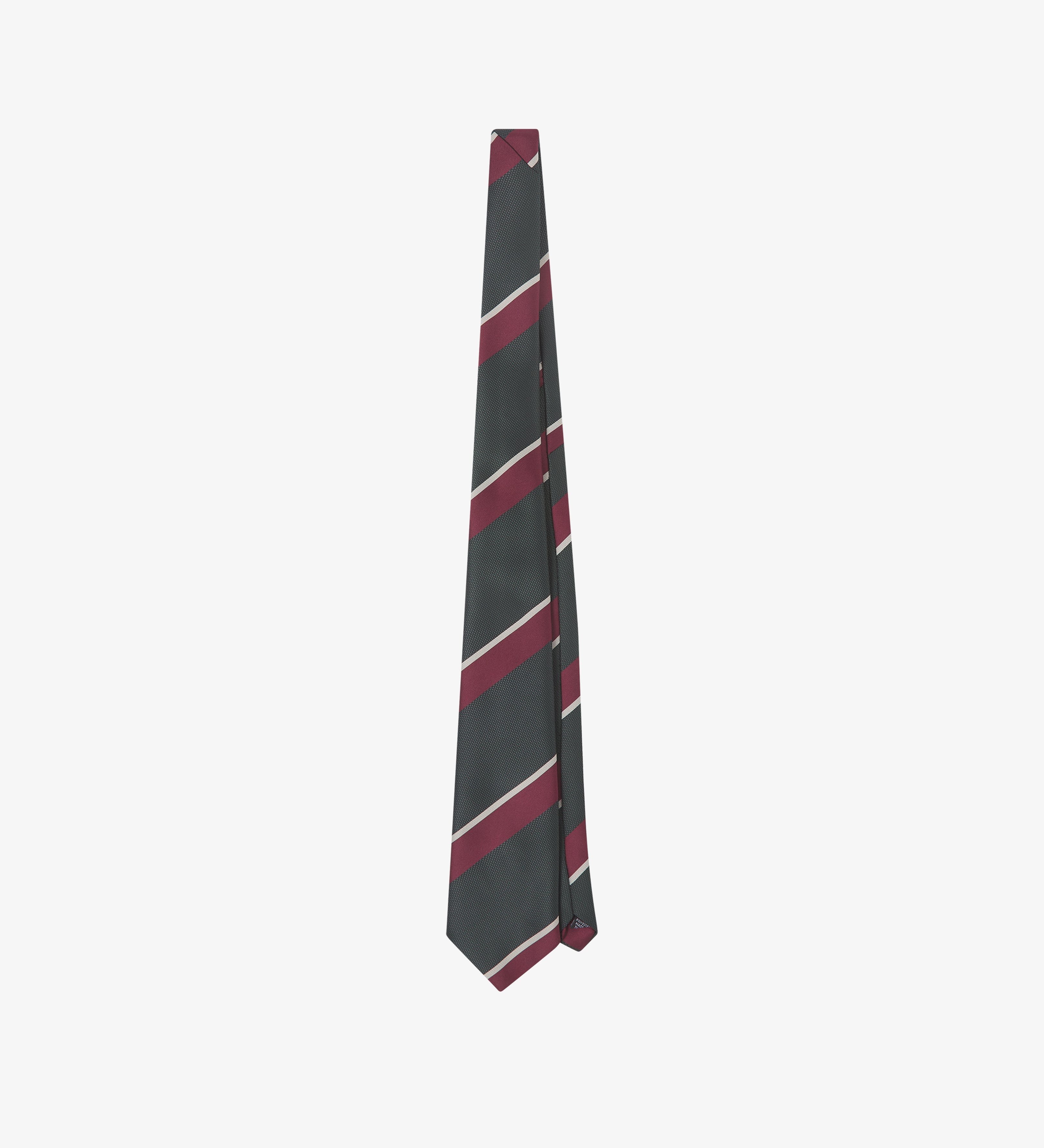 Uskees striped tie with red and green pattern presented on a white background