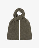 Uskees Army Green ribbed scarf, shown knotted on a white background