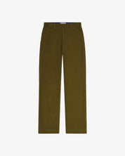 Uskees Woodland Green corduroy trousers on a white background