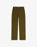 Uskees Woodland Green corduroy trousers on a white background
