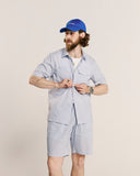 6004 Cuban shirt - blue gold blend