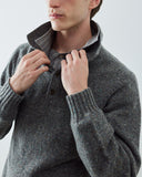 7041 Islay collared jumper - speckled slate grey