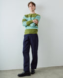 7043 St Agnes striped jumper - pistachio/powder blue