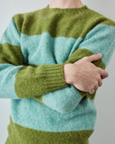7043 St Agnes striped jumper - pistachio/powder blue