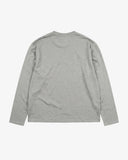 Back view of grey marl organic cotton Uskees long-sleeved T-shirt for men.